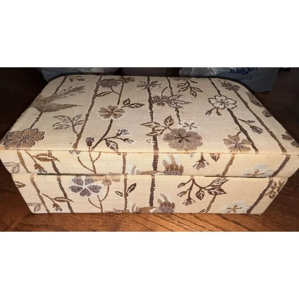 Neiman Marcus Vintage Fabric Jewelry Box Made In Italy